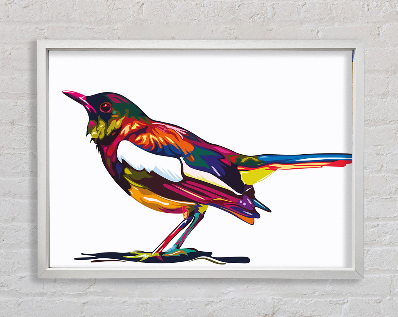 Colour splash blackbird Framed Wall Art