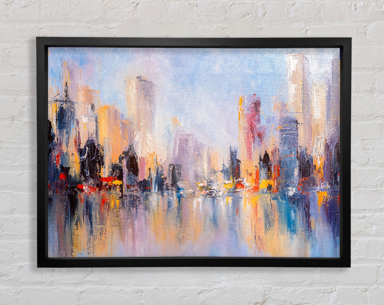 City in acrylic paints Framed Wall Art