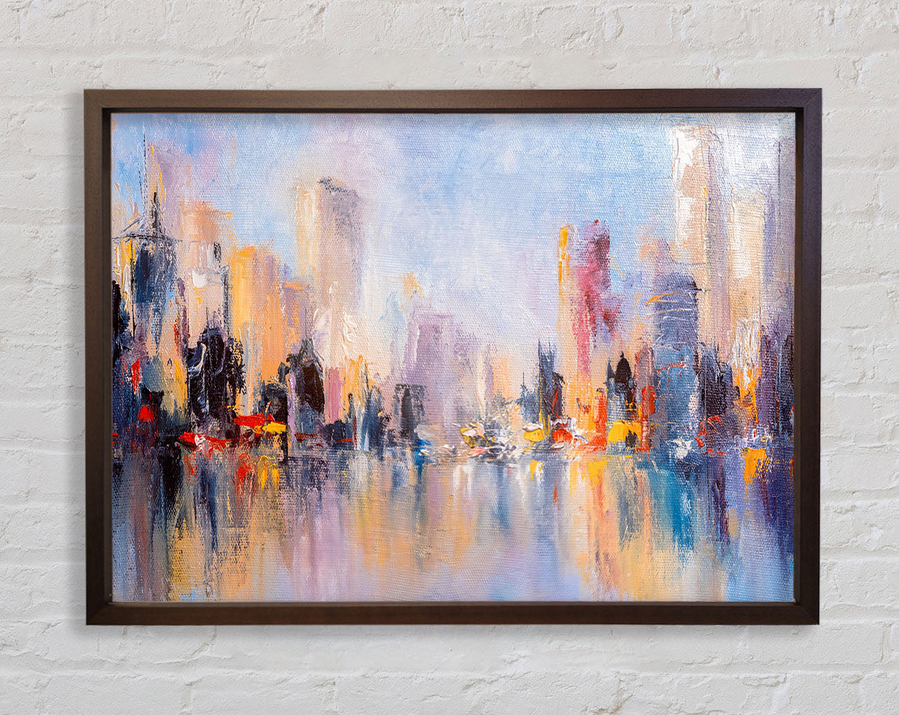 City in acrylic paints Framed Wall Art