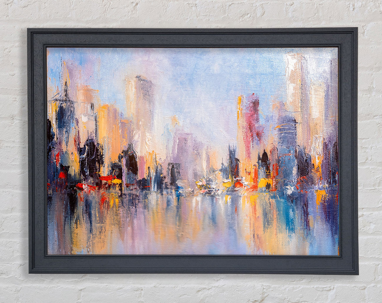 City in acrylic paints Framed Wall Art