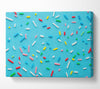 Hundreds and thousands on blue Canvas Wall Art