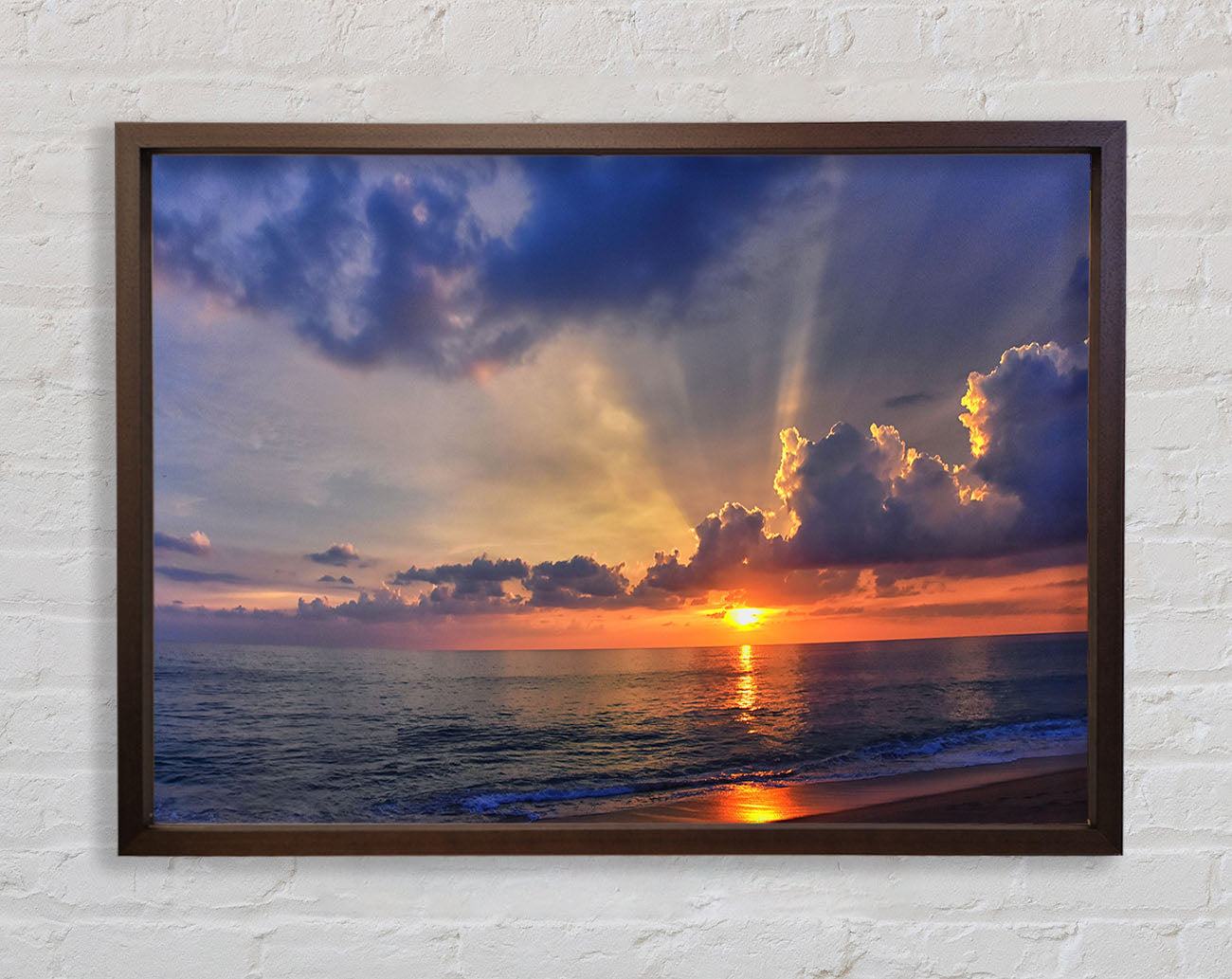 British sunset of the coast of frinton Framed Wall Art