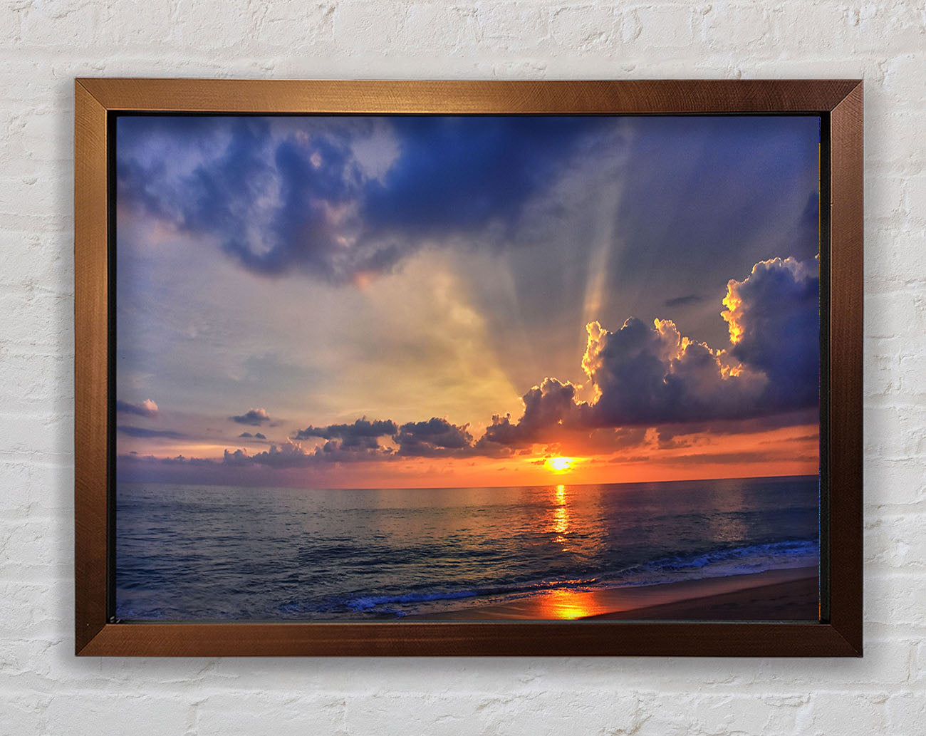 British sunset of the coast of frinton Framed Wall Art