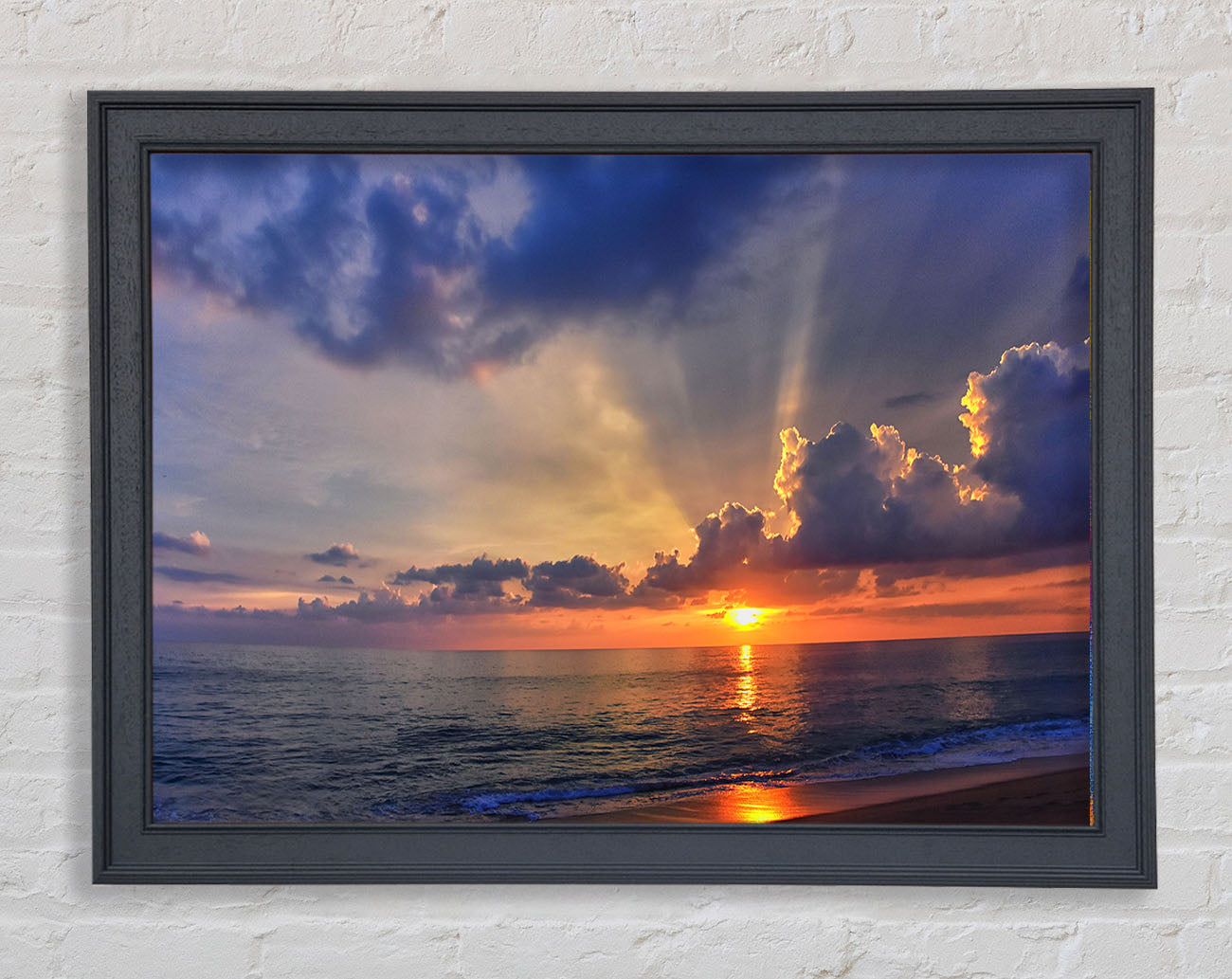 British sunset of the coast of frinton Framed Wall Art