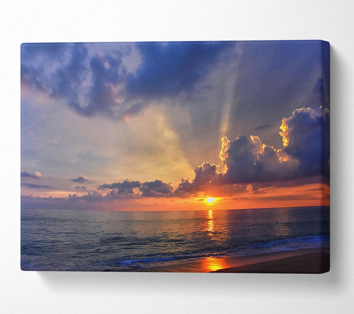 British sunset of the coast of frinton Canvas Wall Art
