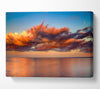 Red glowing clouds above the sea Canvas Wall Art