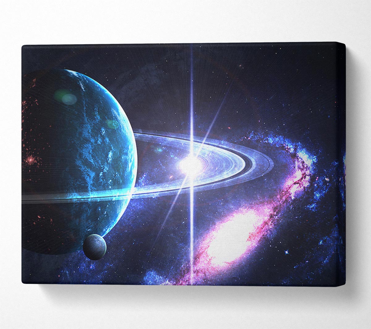Planet rings in space Canvas Wall Art
