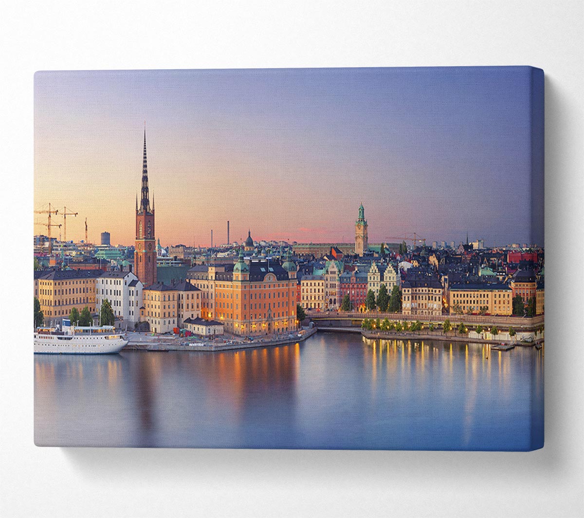 Stockholm city on the waterfront Canvas Wall Art