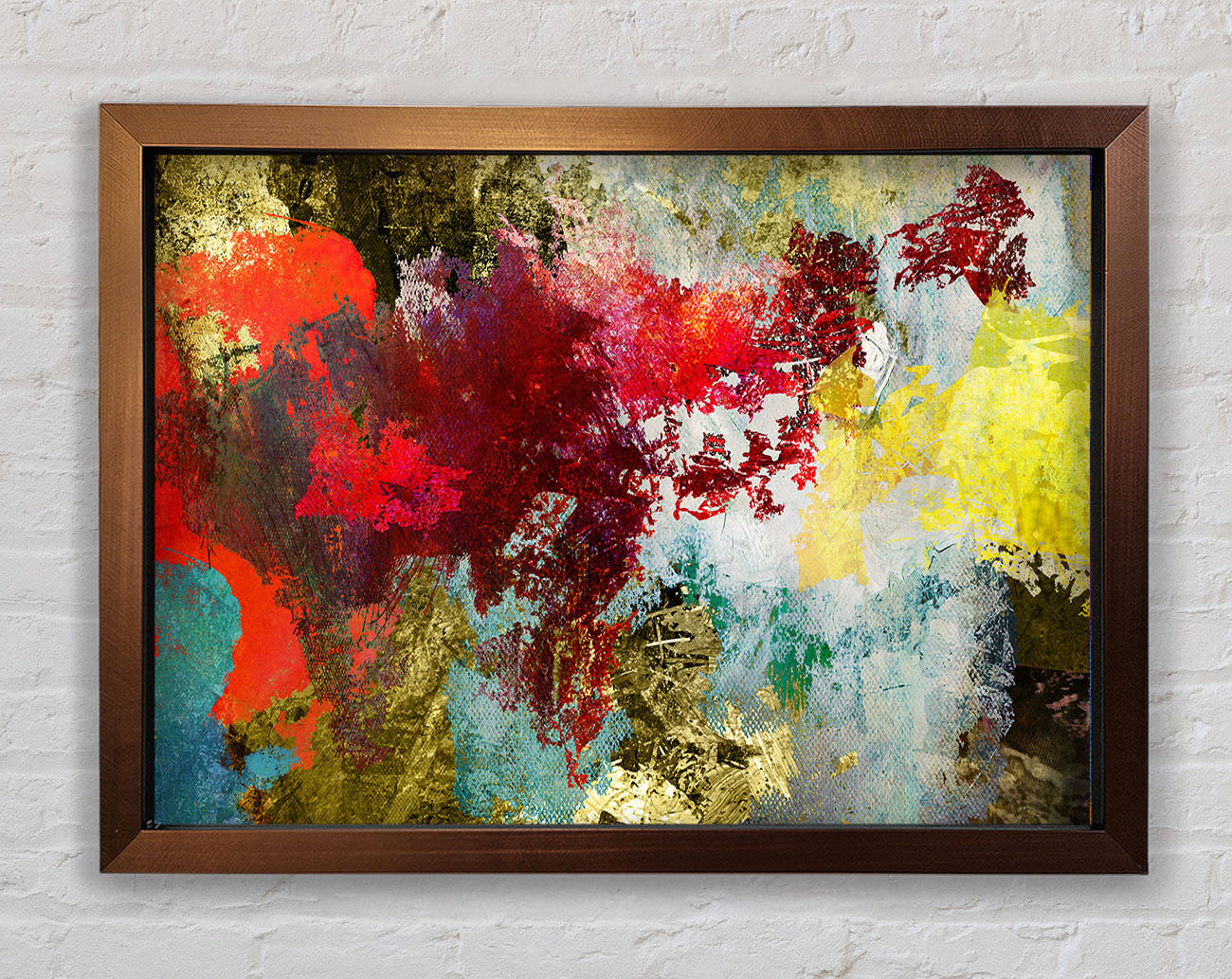 Abstract World grunge map Framed Wall Art
