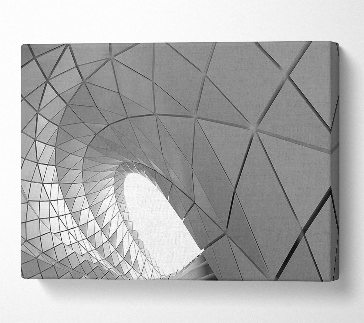 Swirl of geometric shapes on building Canvas Wall Art