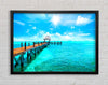 Blue rays on the pier Framed Wall Art