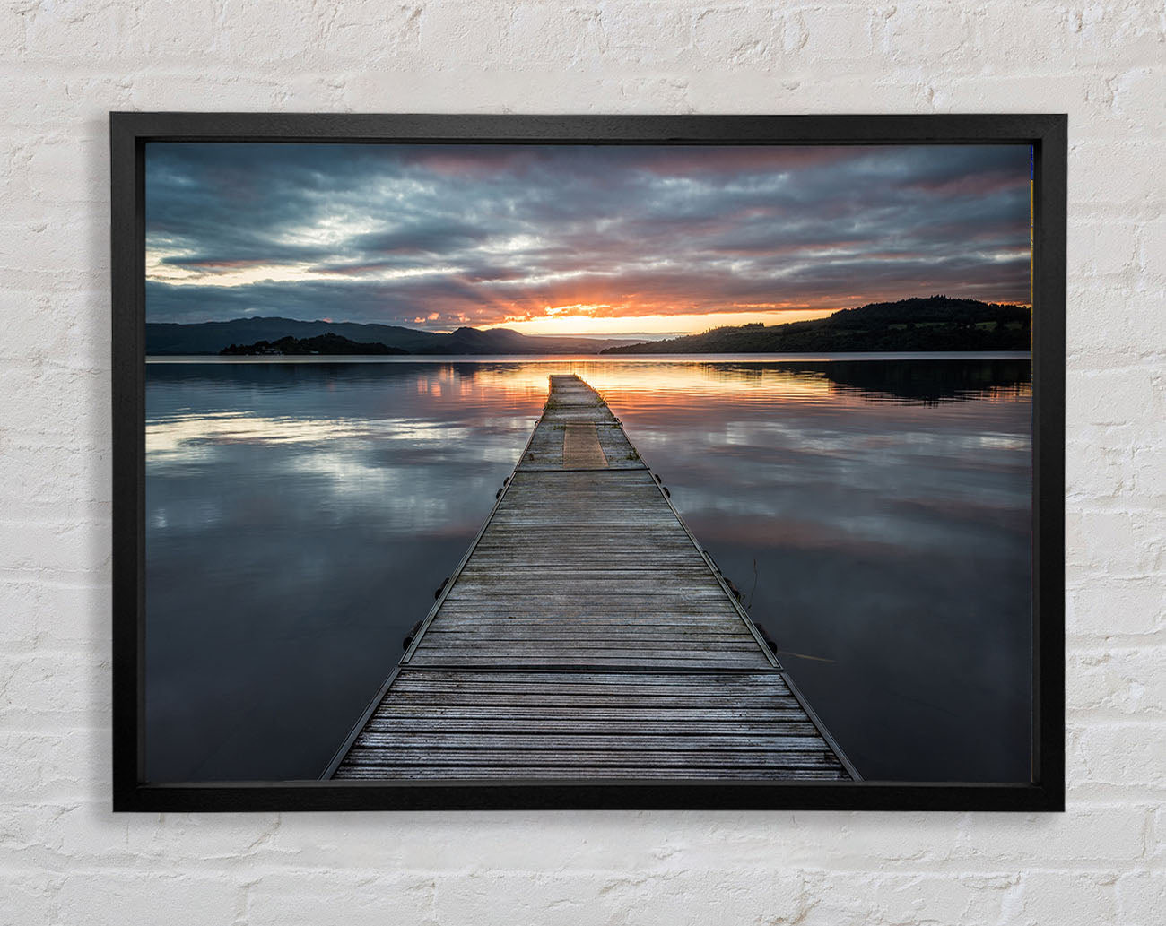 Bridge on the water sun Framed Wall Art