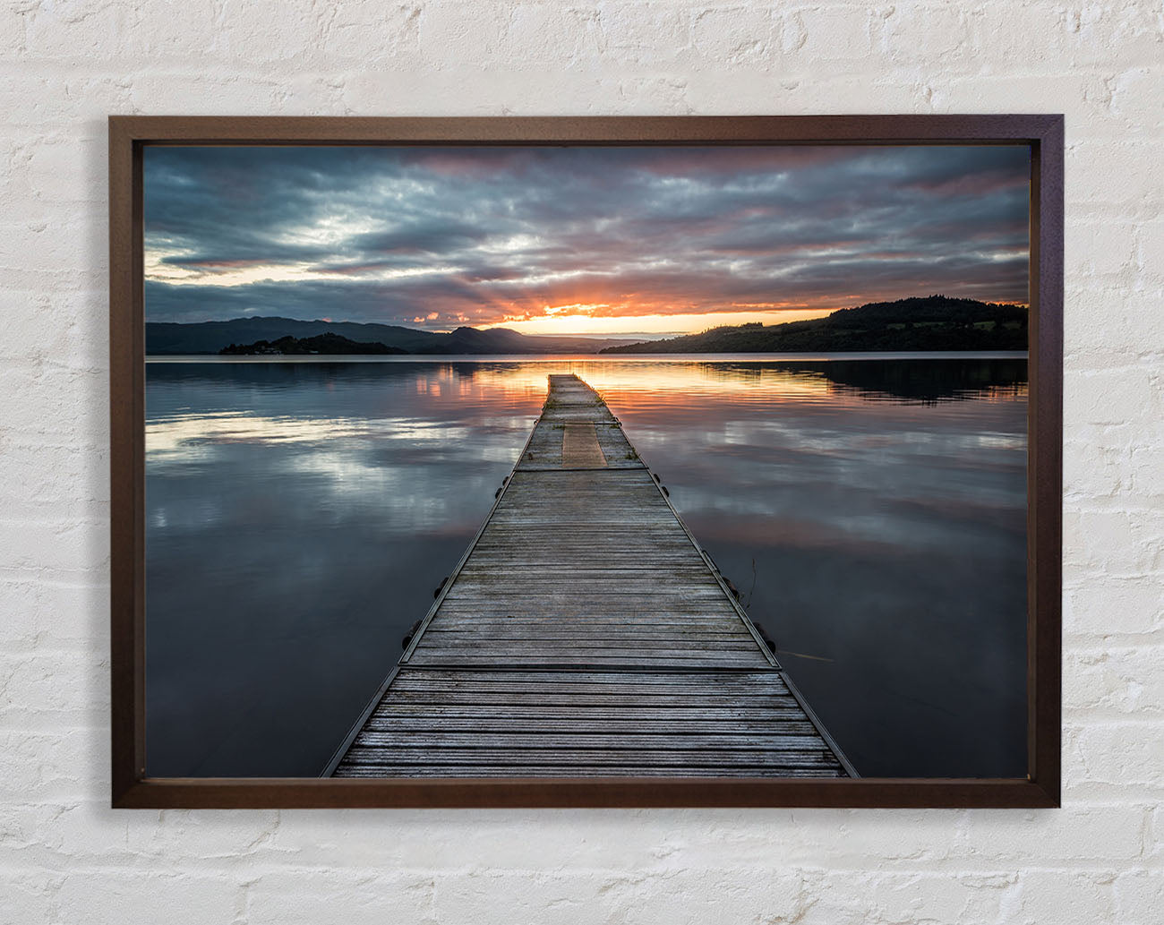 Bridge on the water sun Framed Wall Art