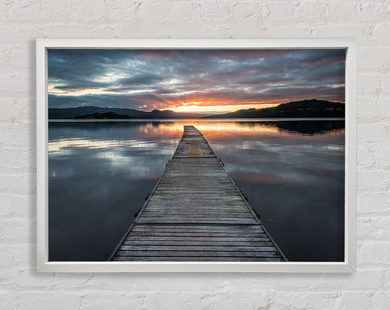 Bridge on the water sun Framed Wall Art