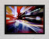 City in a blur colourful light Framed Wall Art