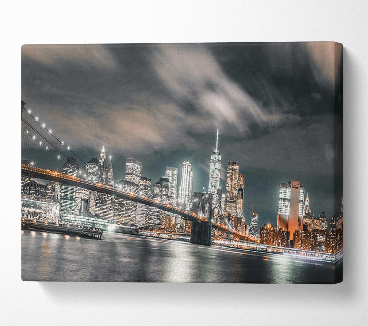 Light on the bridge in New York Canvas Wall Art