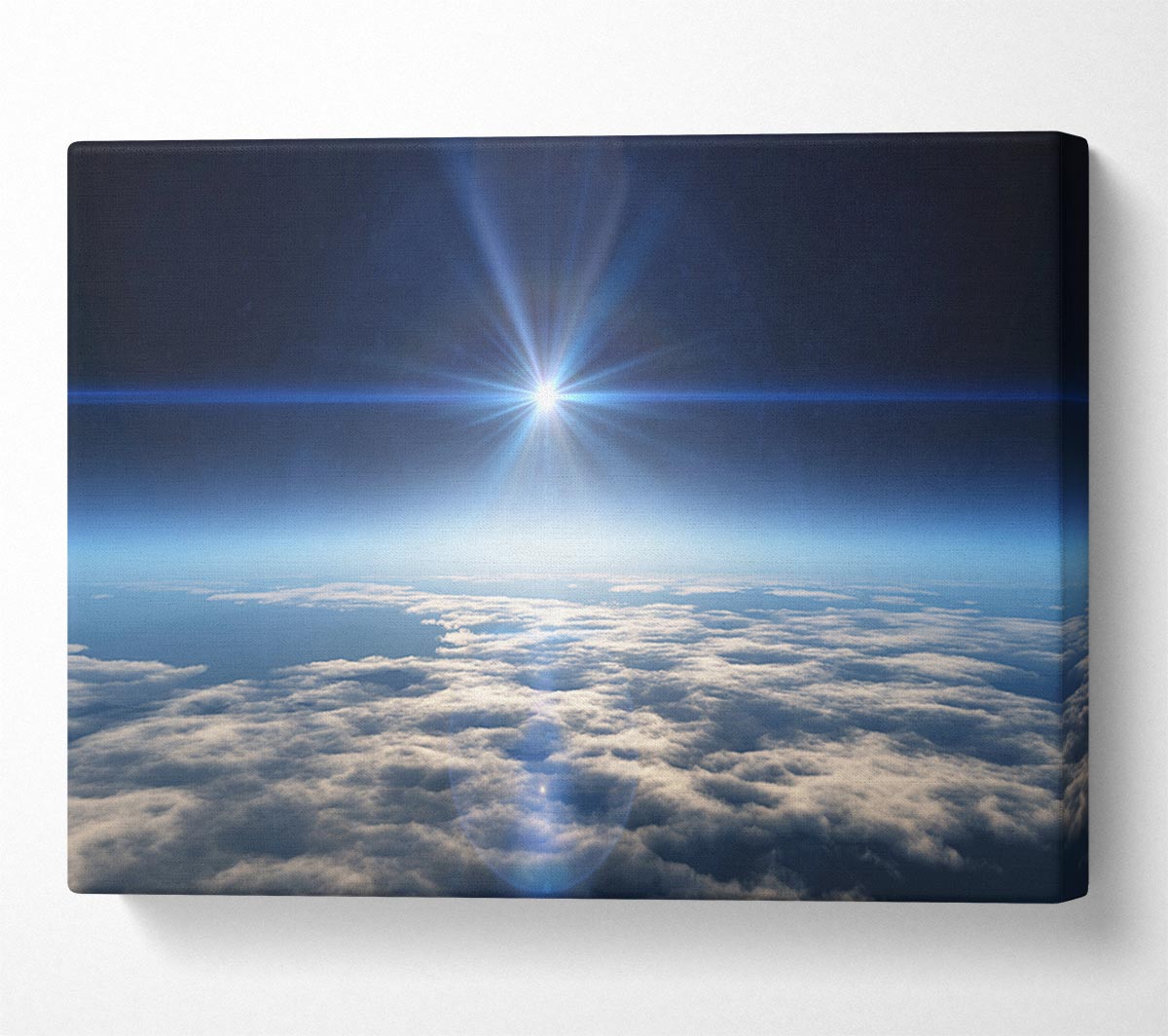 The sun above the clouds and atmostphere Canvas Wall Art