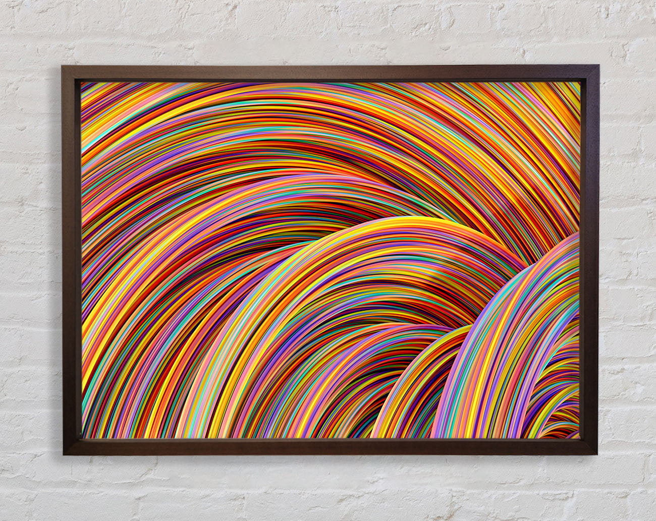 Colourful tubes curving in formation Framed Wall Art
