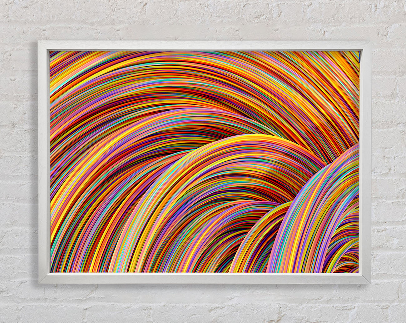 Colourful tubes curving in formation Framed Wall Art