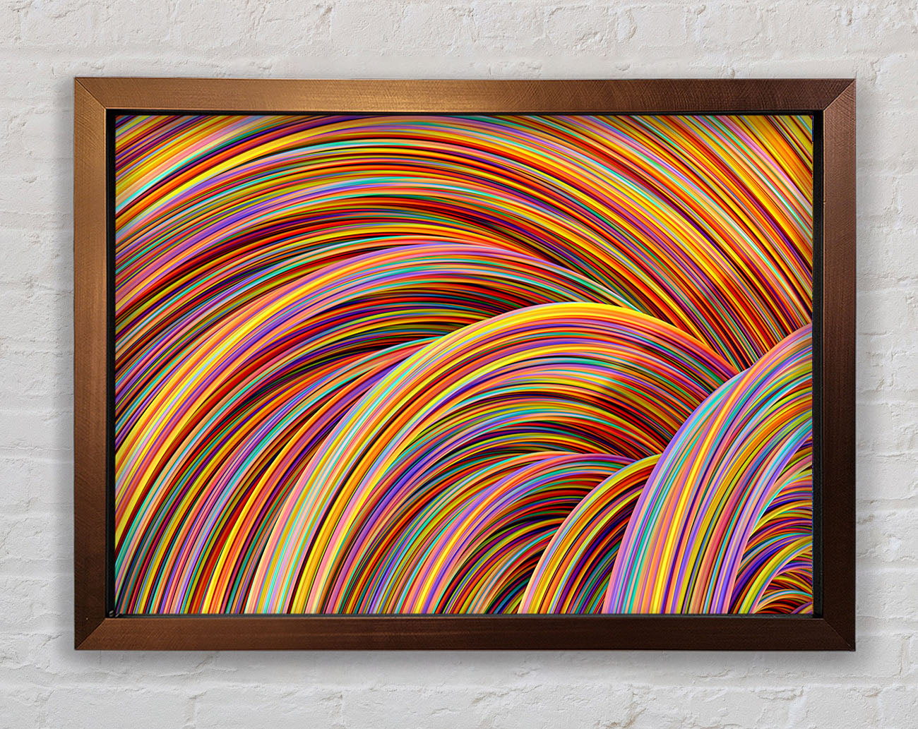 Colourful tubes curving in formation Framed Wall Art