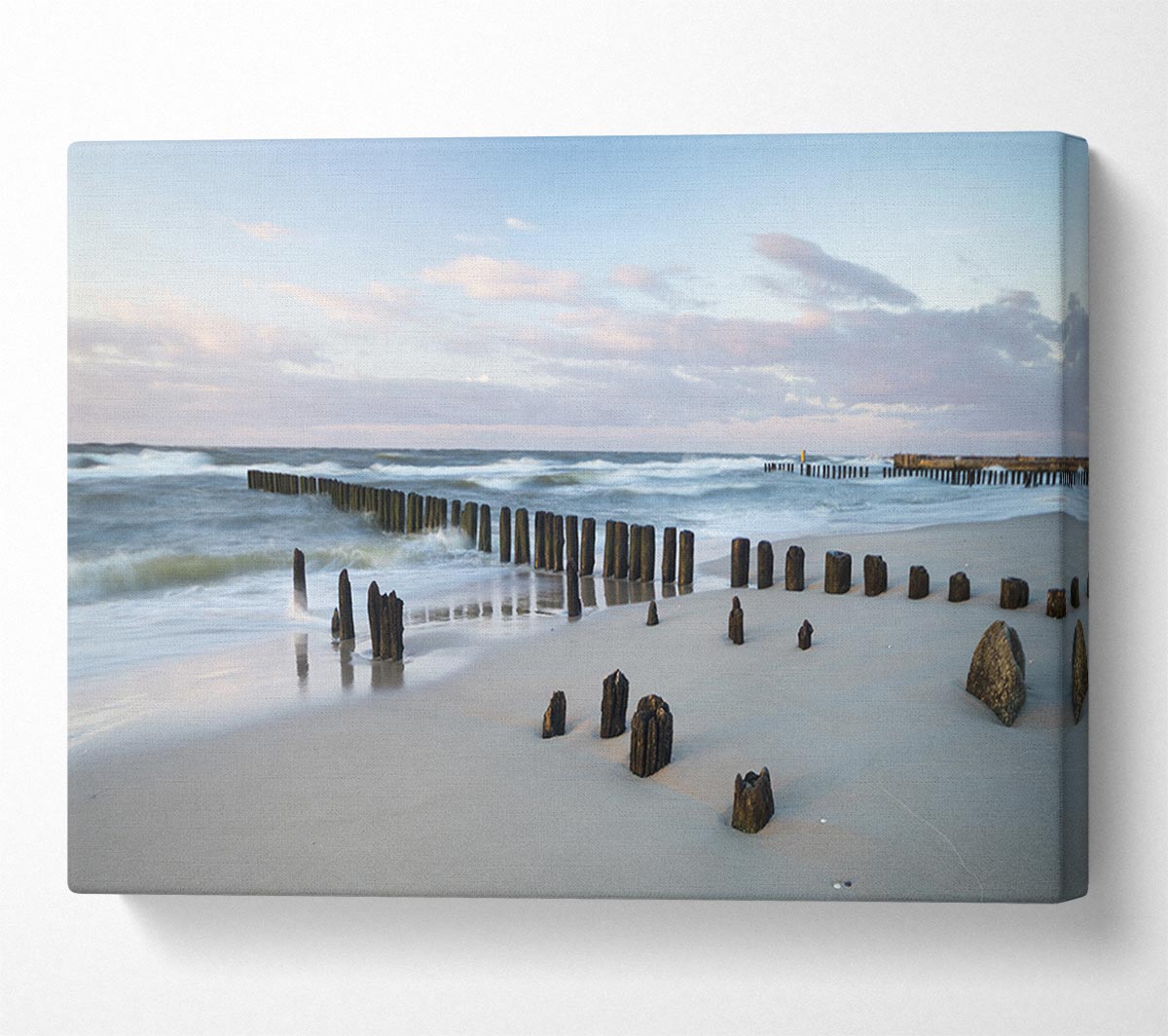 Rough seas on the beach Canvas Wall Art
