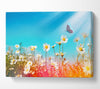Butterfly landing on a daisy Canvas Wall Art