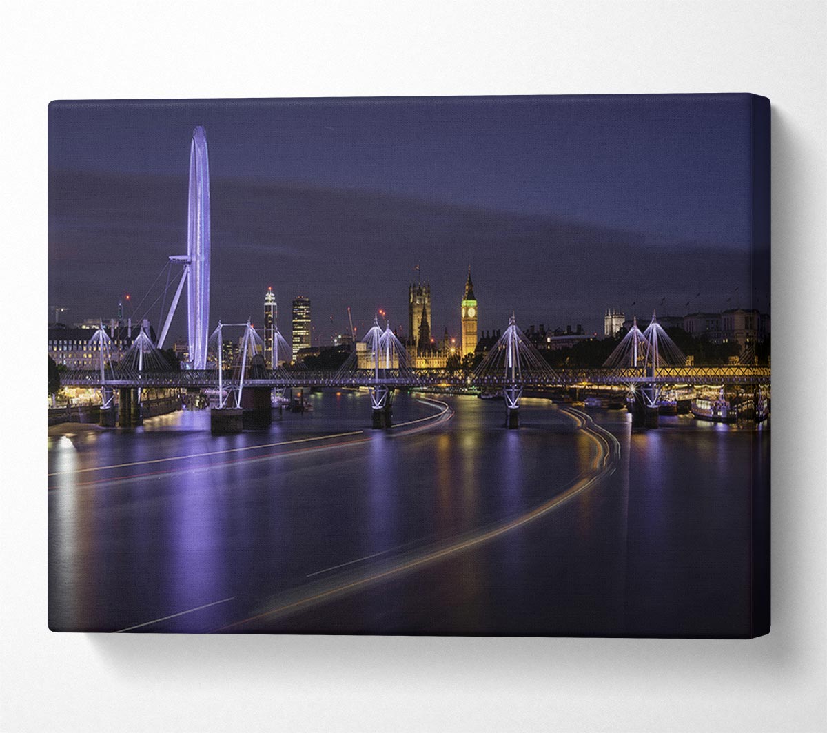 London at night light trails Canvas Wall Art