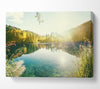 Sun shining on the calm river Canvas Wall Art
