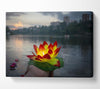 Flower candle in city view Canvas Wall Art