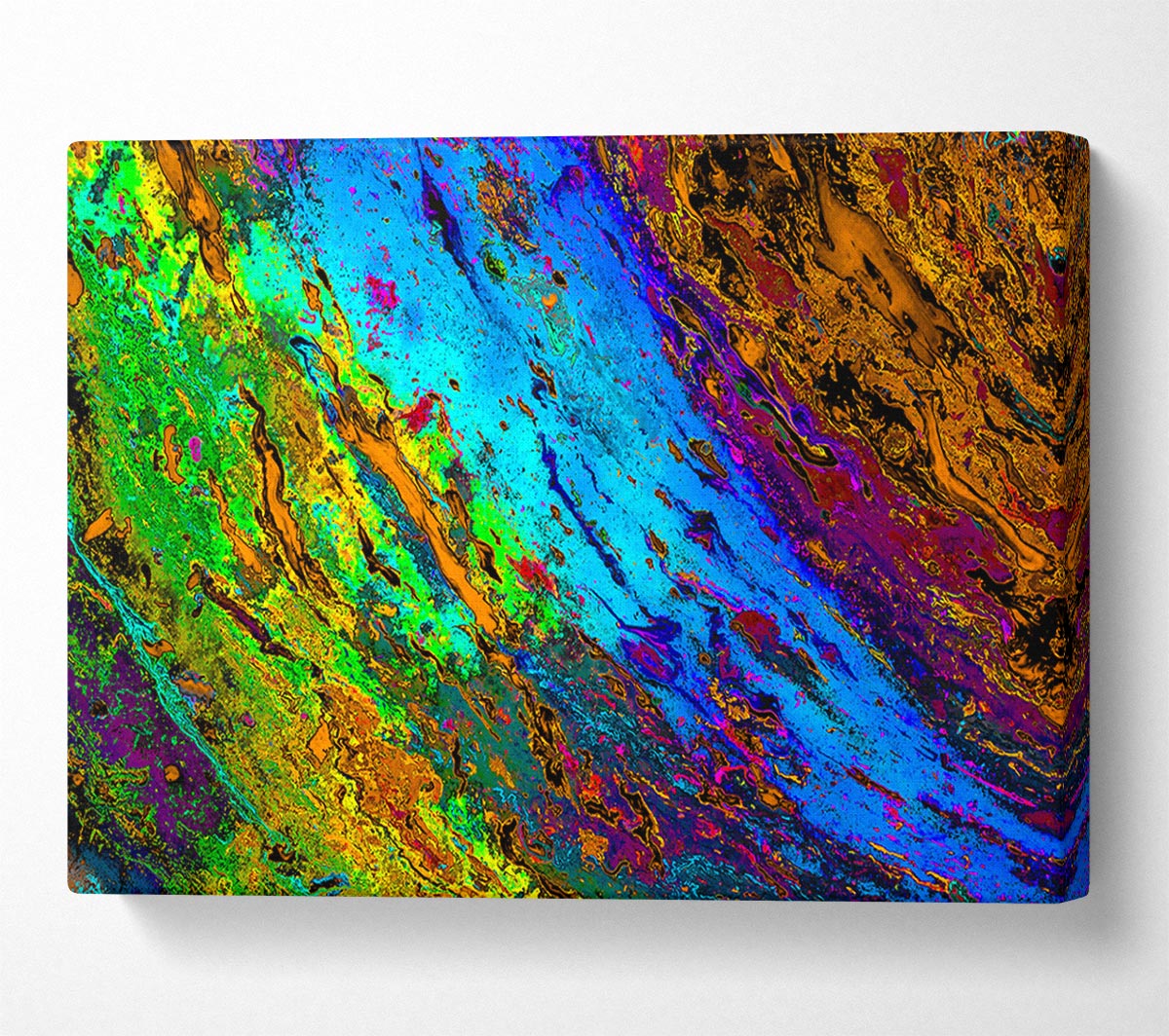 Neon Colours of distortion Canvas Wall Art