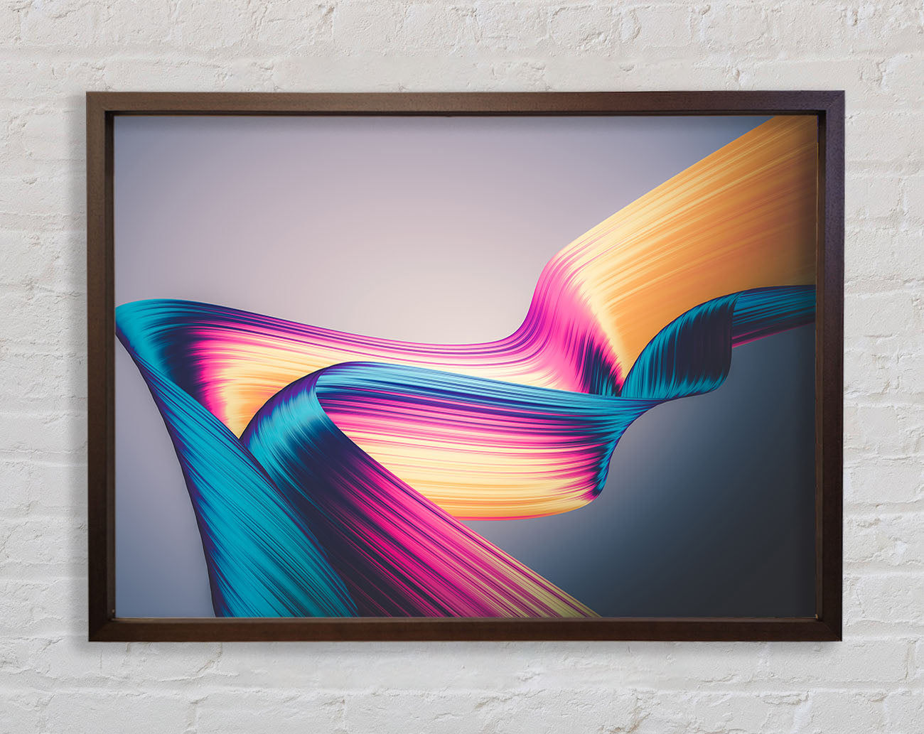 Coloured Ribbon flow Framed Wall Art