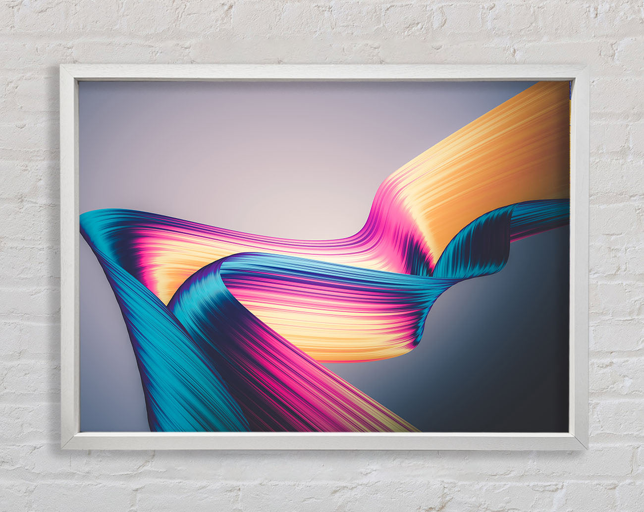 Coloured Ribbon flow Framed Wall Art