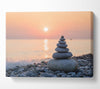 Zen Stones at sunset on the beach Canvas Wall Art