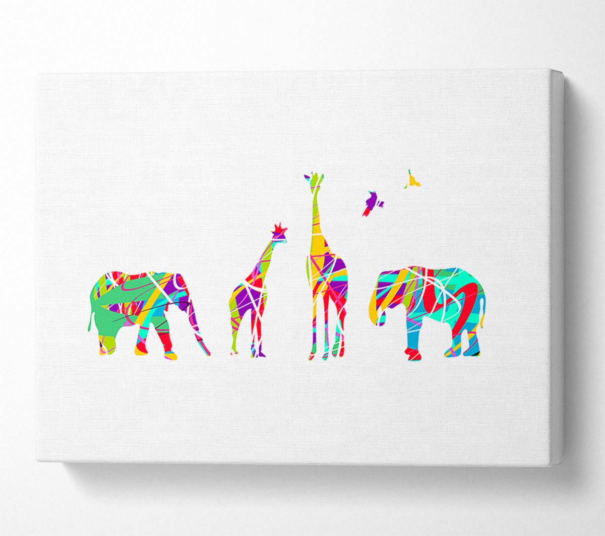 Safari animals lined up Canvas Wall Art