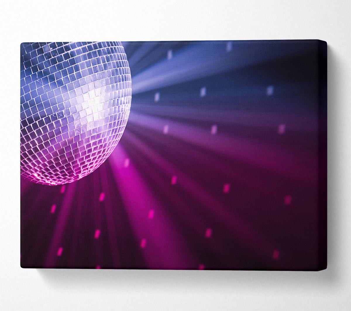 Disco ball blue and pink Canvas Wall Art