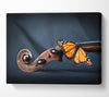 Butterfly resting on Instrument Canvas Wall Art