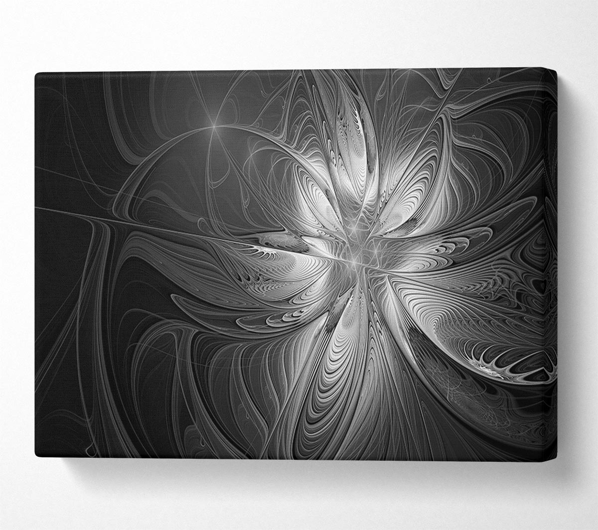 Swirled up black and white lines Canvas Wall Art
