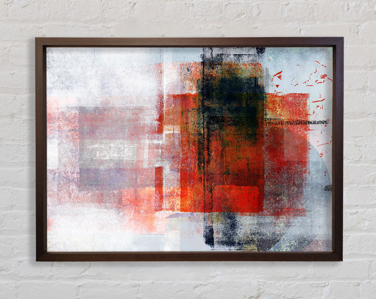 Abstract red square paint roller Framed Wall Art