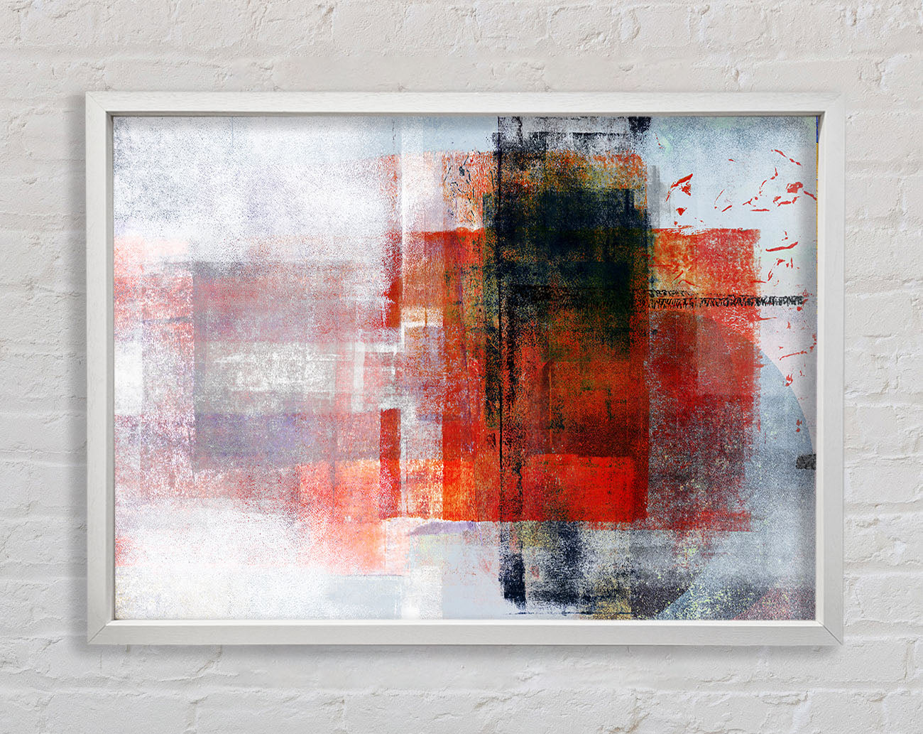 Abstract red square paint roller Framed Wall Art