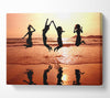 People jumping on the beach Canvas Wall Art
