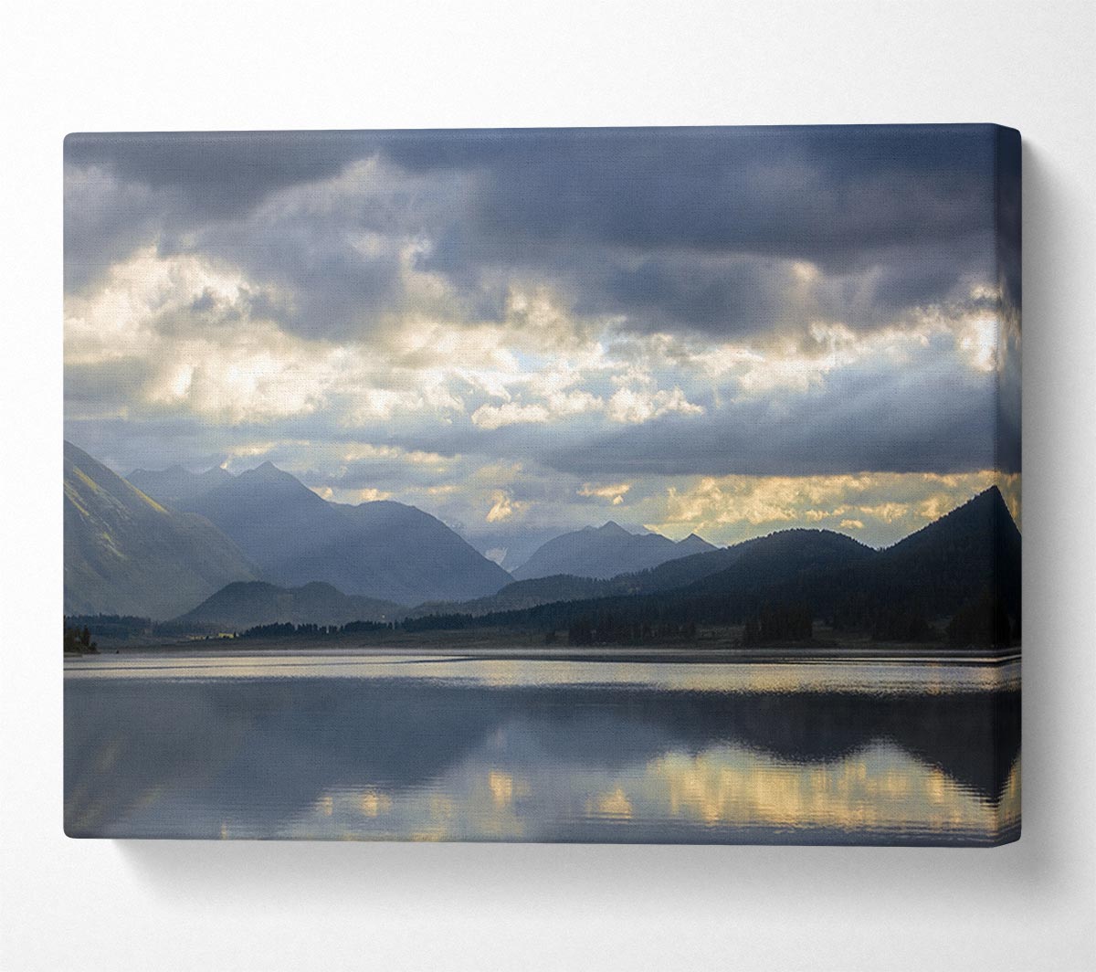 Grey tones of mountain view Canvas Wall Art