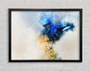 Blue watercolour bird on branch Framed Wall Art