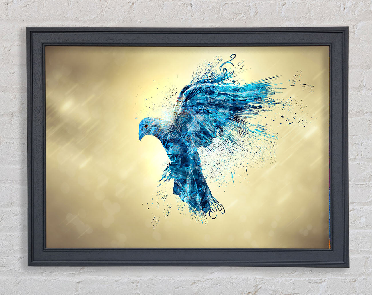 Blue bird illustrations flight Framed Wall Art