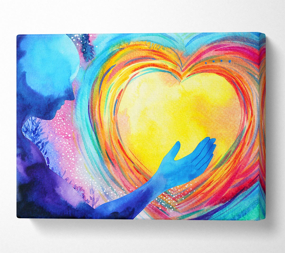 Water colour warming heart Canvas Wall Art