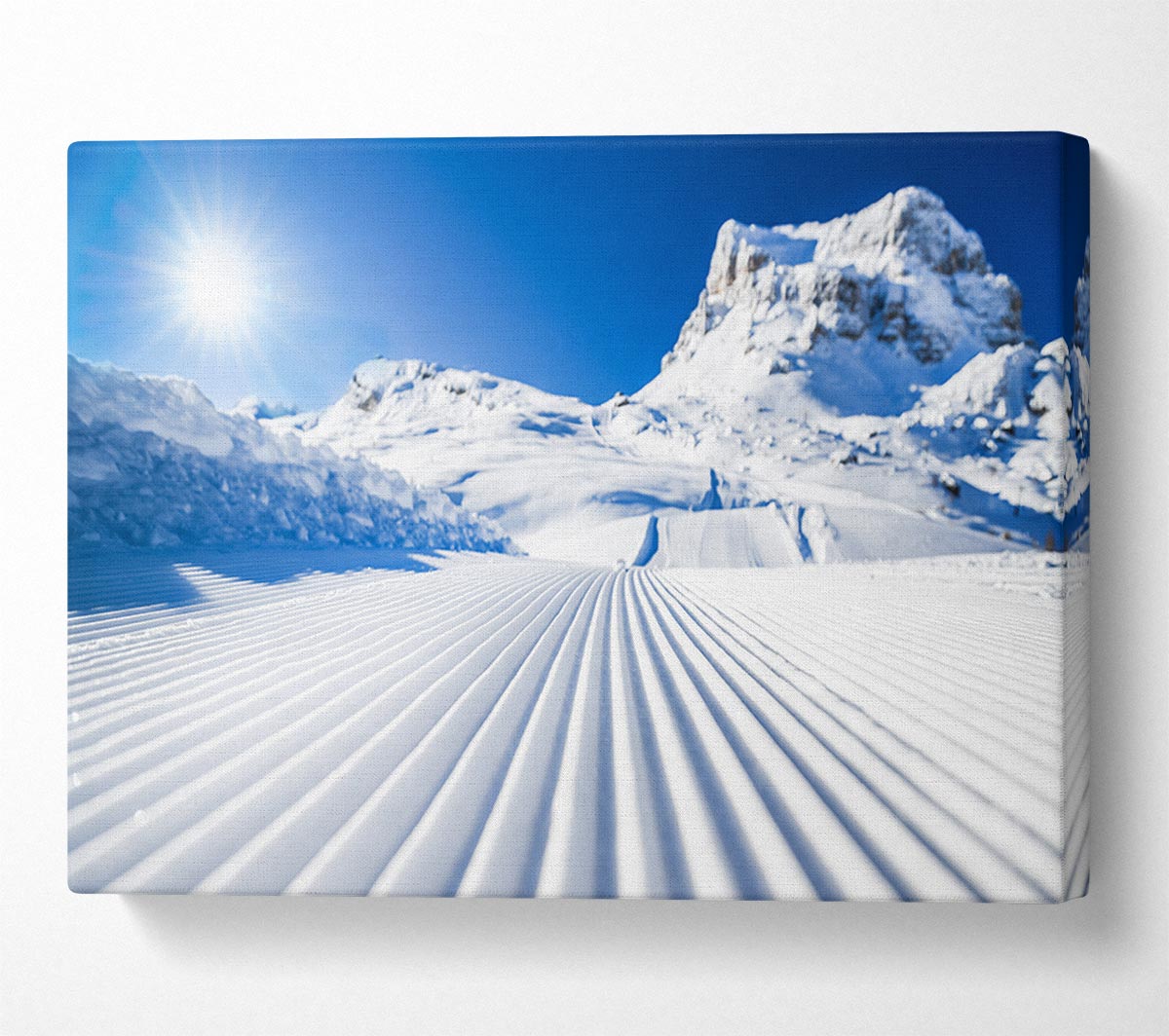 Straight lines in the snow Canvas Wall Art