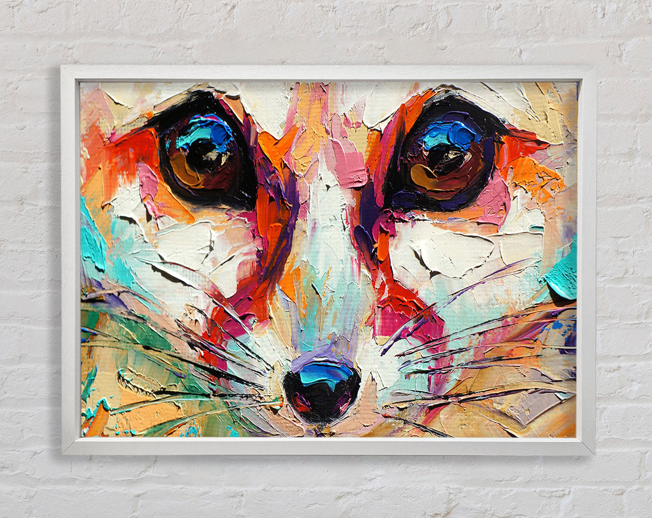 Close Up Fox Painting Framed Wall Art
