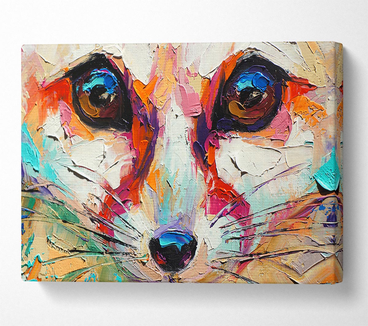 Close Up Fox Painting Canvas Wall Art