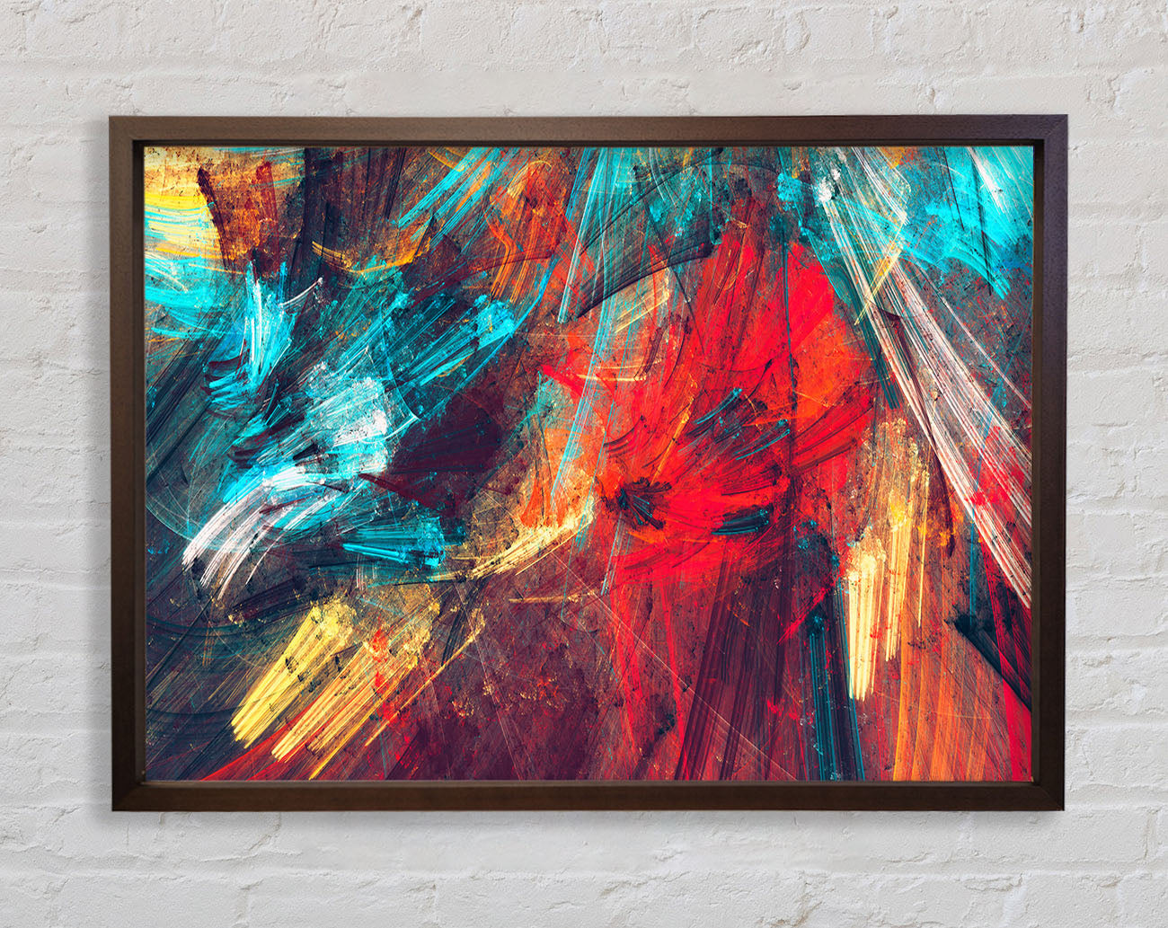 Coloured lines of distortion Framed Wall Art