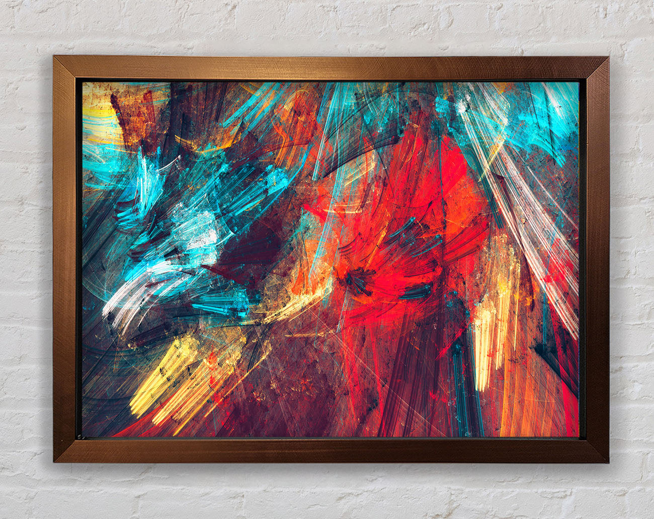 Coloured lines of distortion Framed Wall Art