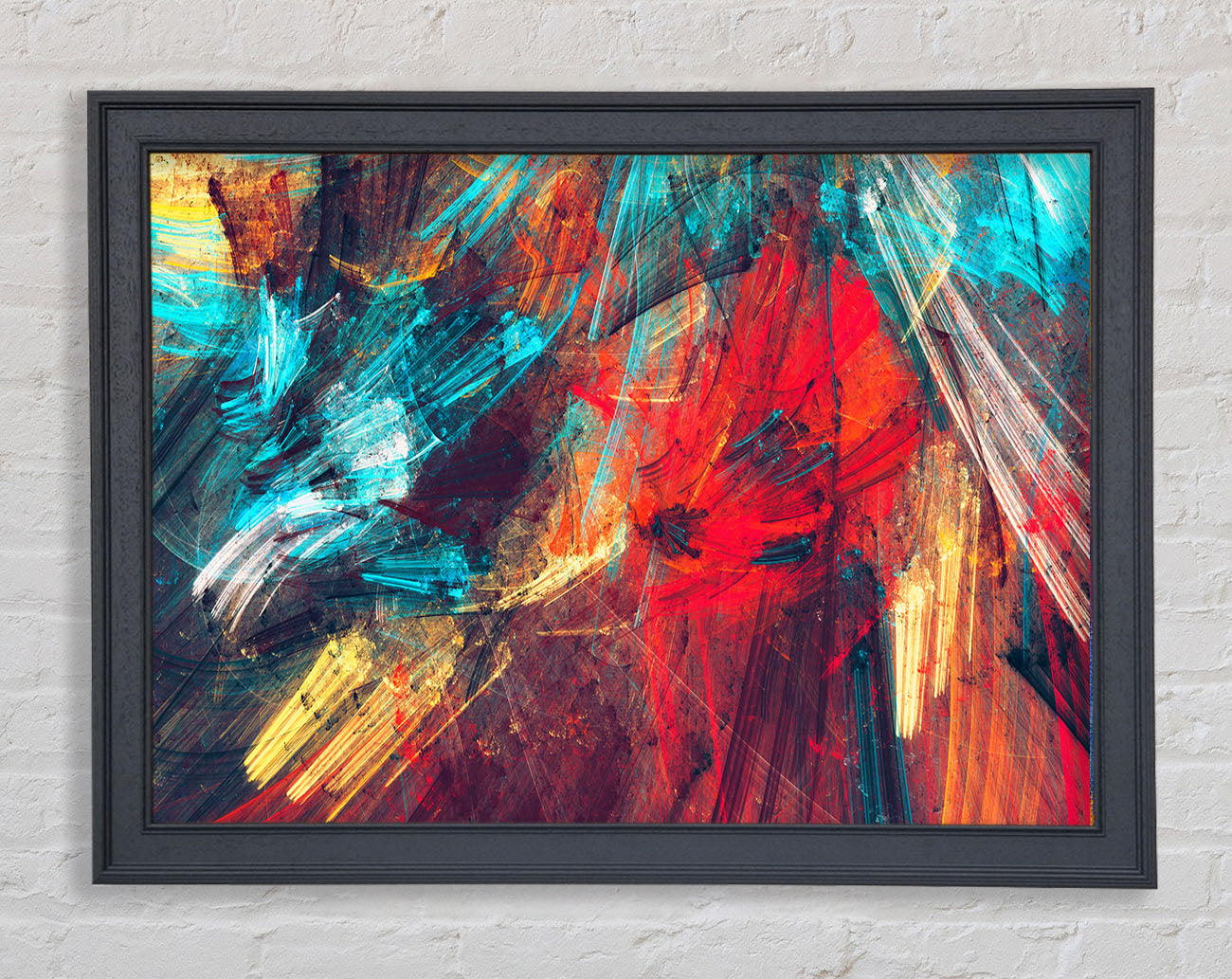 Coloured lines of distortion Framed Wall Art